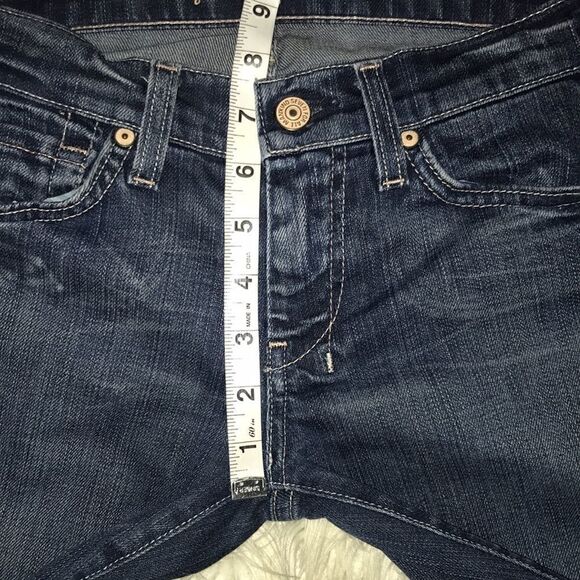 7 For All Mankind 7FAM Dojo Cropped Capri Denim Jeans Embroidered 7s Sevens 25 - Picture 5 of 7